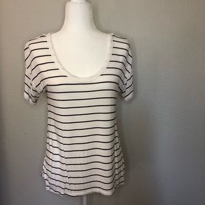 White Shirt with Black Stripes